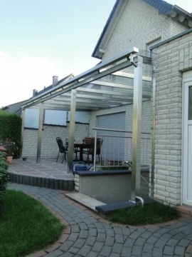 Zadaszenie tarasu szklany dach + metalowa konstrukcja